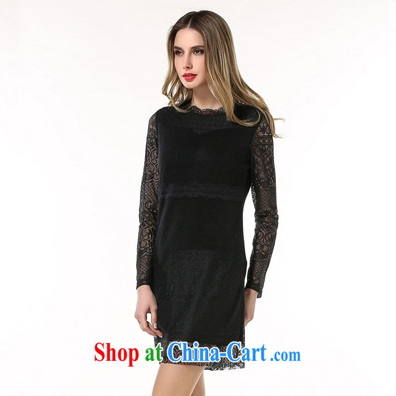 Connie's Dream Original in Europe and indeed the XL female 200 Jack mm thick 2015 spring new style Openwork long-sleeved lace dresses s 1856 black XXXXXL, Anne's dream, and, shopping on the Internet
