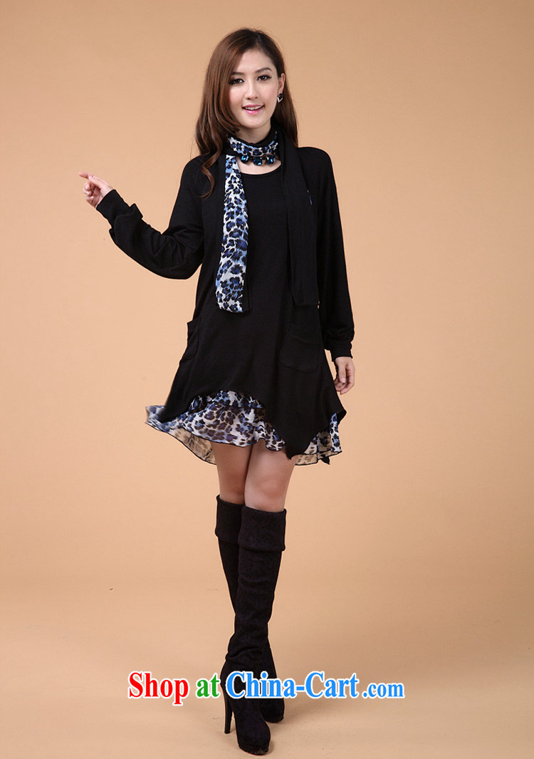 Love Ya 2015 looks great, female Korean autumn and winter clothing and indeed XL skirt leave two woolen knitted Leopard dress black XXXL pictures, price, brand platters! Elections are good character, the national distribution, so why buy now enjoy more preferential! Health