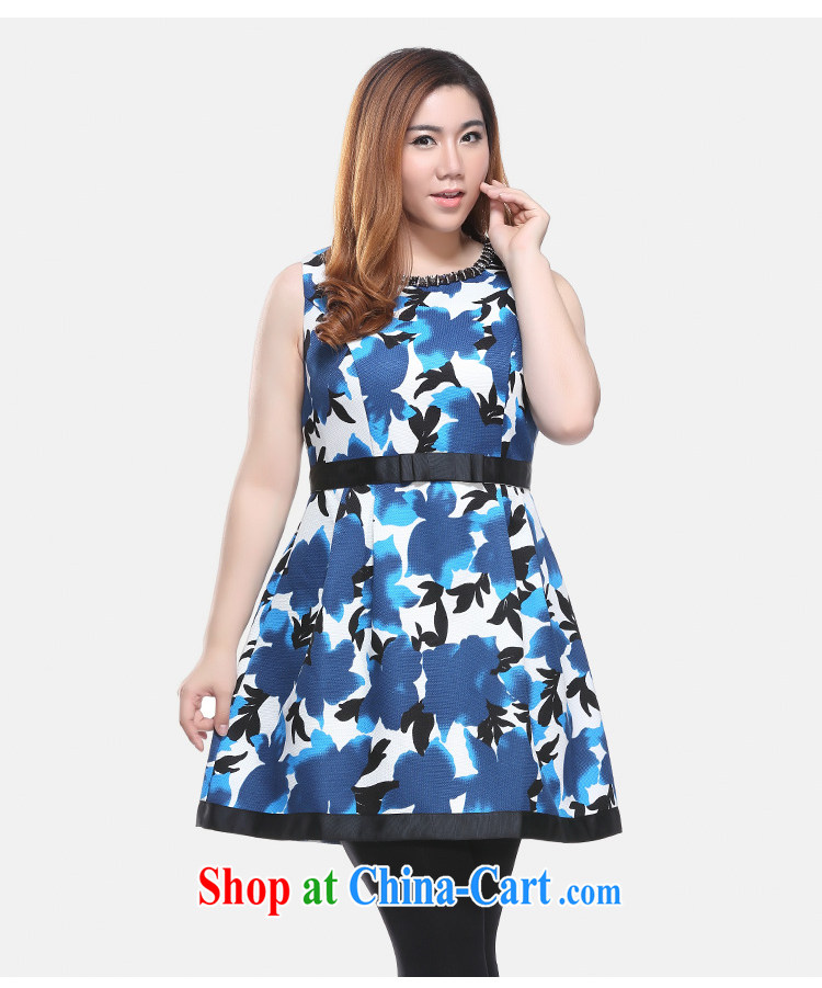 Slim LI Sau 2015 spring new, larger female three-dimensional drill link round-collar Bow Tie name Yuan beauty dress vest dresses Q 7302 blue 4 XL pictures, price, brand platters! Elections are good character, the national distribution, so why buy now enjoy more preferential! Health