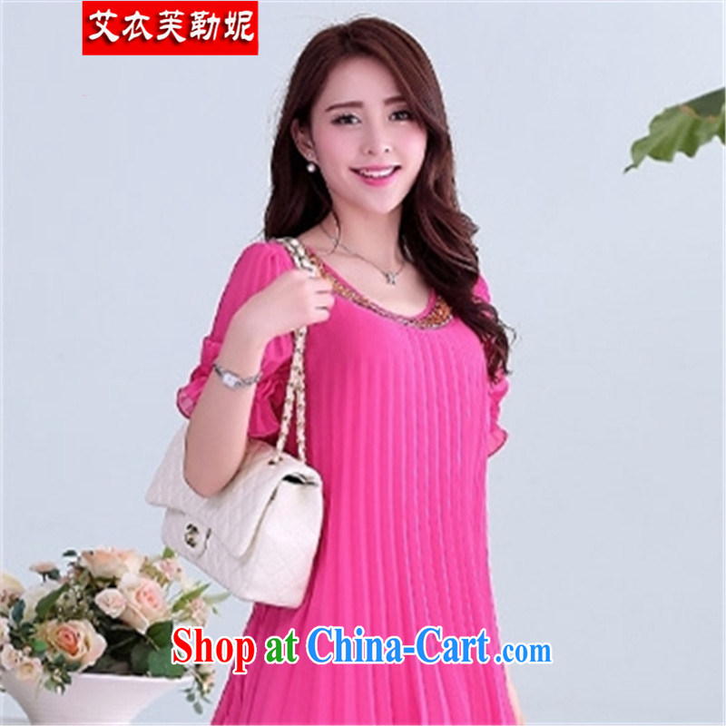 The Yi would be Connie, 2015 spring and summer with new 100 ground graphics thin loose the fat increase, female round-collar short-sleeve style 100 hem snow woven dresses girls of red XXXL 180 - 200 jack, the clothing would be, Connie, and shopping on the Internet