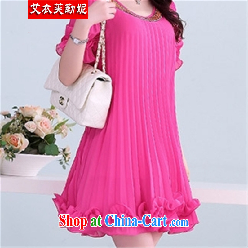 The Yi would be Connie, 2015 spring and summer with new 100 ground graphics thin loose the fat increase, female round-collar short-sleeve style 100 hem snow woven dresses girls of red XXXL 180 - 200 jack, the clothing would be, Connie, and shopping on the Internet