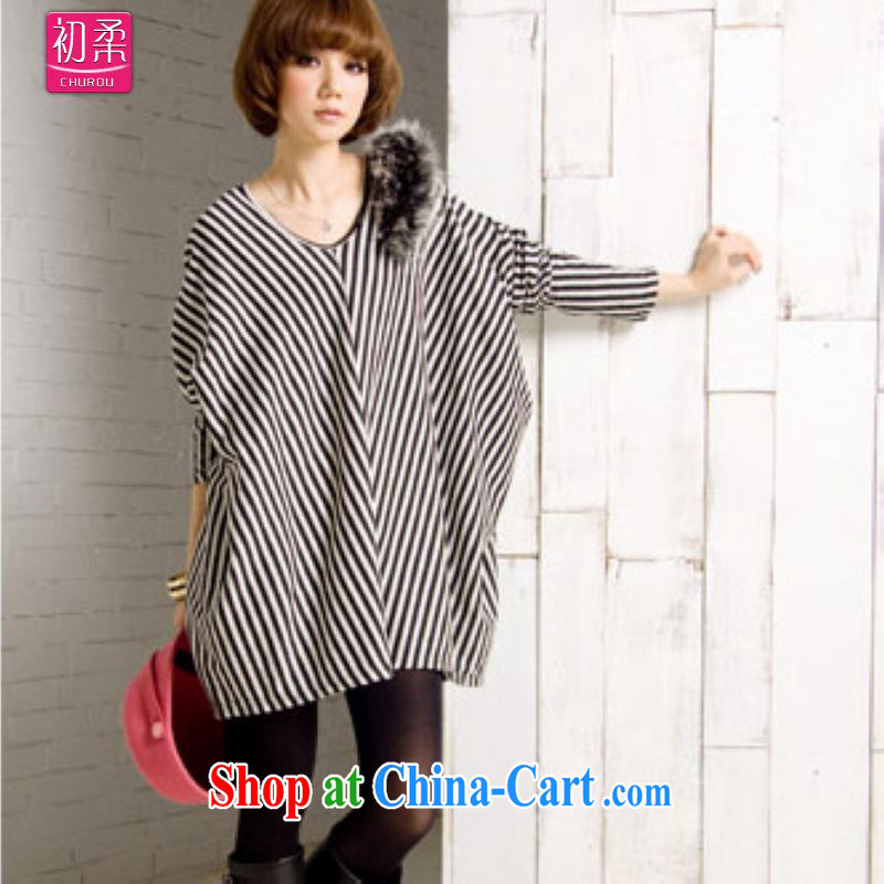 Flexible early spring and autumn 2015, mm thick ultra-large, female Korean long-sleeved Dress Shirt T the fat increase graphics thin T-shirt 200 jack is wearing a black, code, the first Sophie (CHUROU), online shopping
