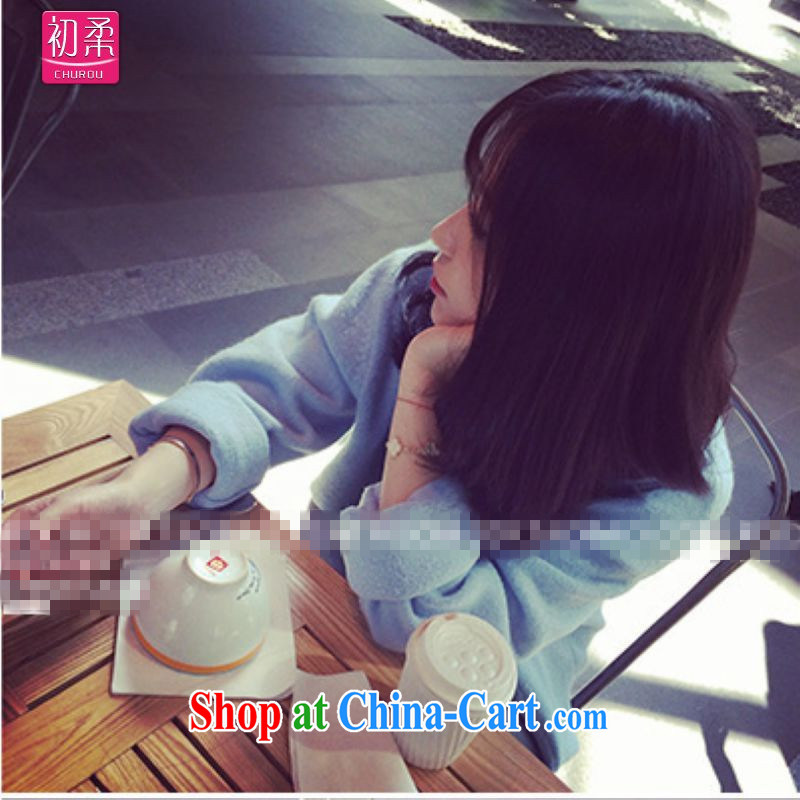 Flexible early 2015, spring and autumn mm thick Korean female loose long-sleeved woolen pullover large, knitted T-shirt T-shirt 200 jack can be seen wearing a pair of blue, code, Sophie (CHUROU), online shopping