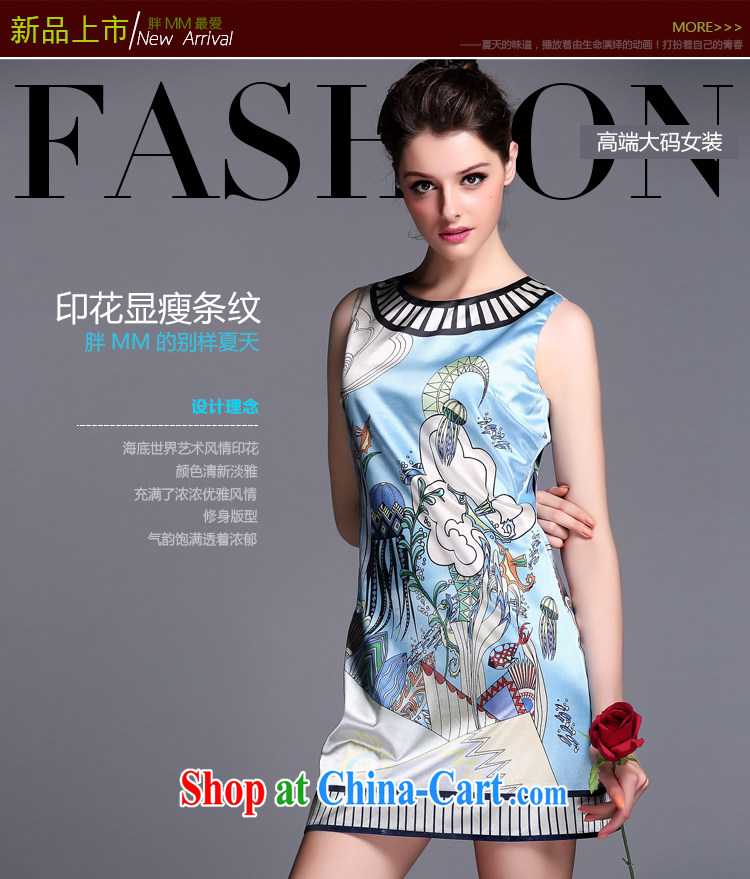 Connie's dream high-end original in Europe and indeed the XL women mm thick summer, new elegance sleeveless stamp dresses G 033 light blue XXXXXL pictures, price, brand platters! Elections are good character, the national distribution, so why buy now enjoy more preferential! Health