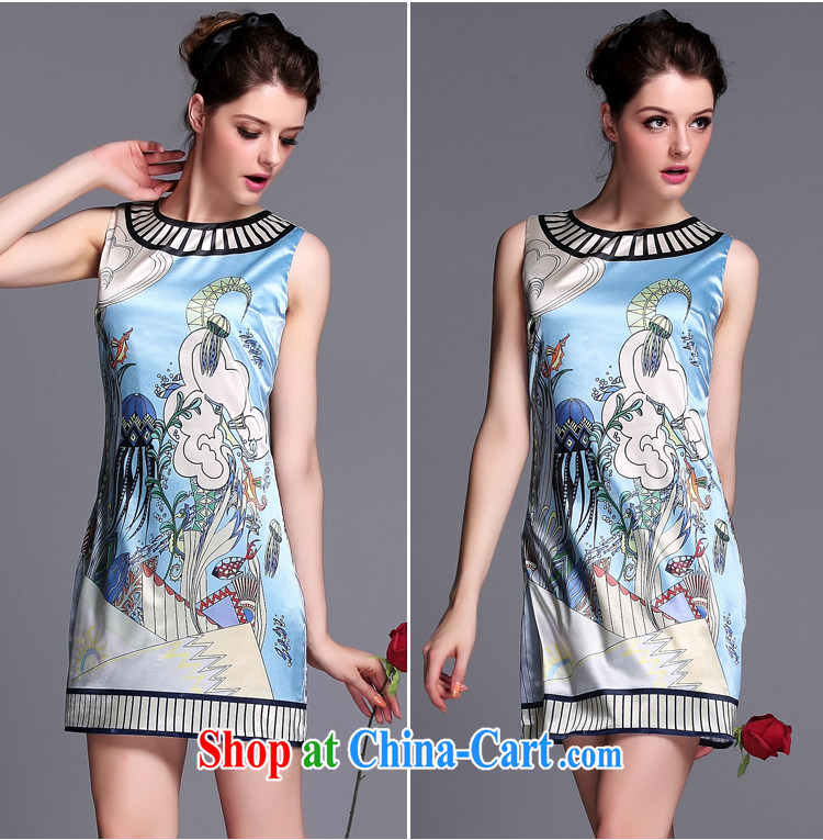 Connie's dream high-end original in Europe and indeed the XL women mm thick summer, new elegance sleeveless stamp dresses G 033 light blue XXXXXL pictures, price, brand platters! Elections are good character, the national distribution, so why buy now enjoy more preferential! Health