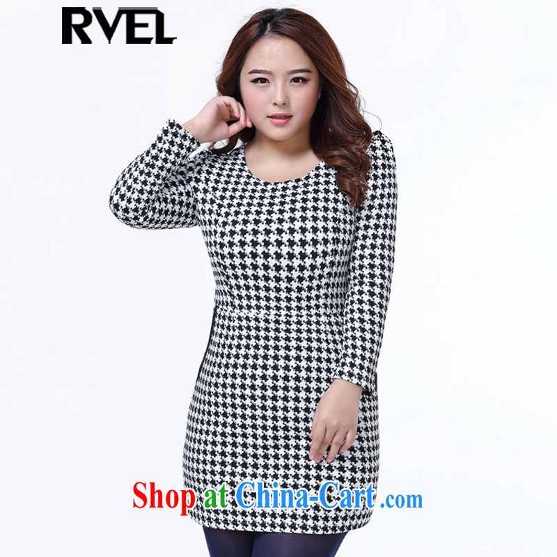 Rvel 2015 spring new Korean version thick MM XL Plus is indeed a widening poverty mask graphics thin girls with long-sleeved dresses female P 101 1000 bird 4 XL
