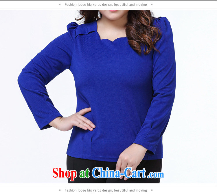 Rvel 2015 spring new Korean version thick MM XL Plus is indeed a widening poverty mask graphics thin blouses solid long-sleeved shirt T female P 102 blue 4 XL pictures, price, brand platters! Elections are good character, the national distribution, so why buy now enjoy more preferential! Health