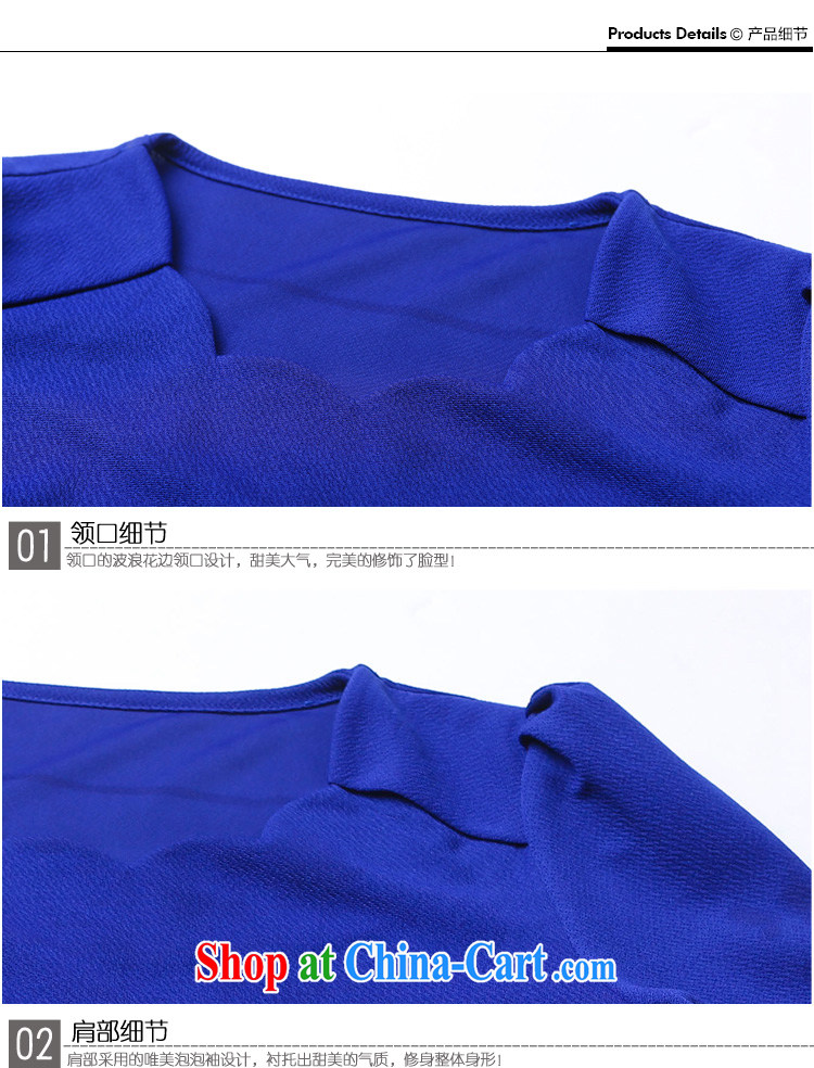 Rvel 2015 spring new Korean version thick MM XL Plus is indeed a widening poverty mask graphics thin blouses solid long-sleeved shirt T female P 102 blue 4 XL pictures, price, brand platters! Elections are good character, the national distribution, so why buy now enjoy more preferential! Health