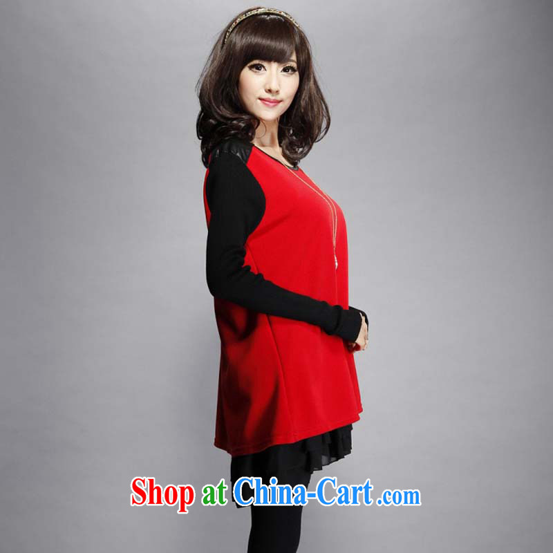 keun 苿 2015 spring loaded the Code women's clothing dresses Korean loose long-sleeved dresses thick mm video thin skirt JW J 611 108 red XXXXL, Keun 苿, shopping on the Internet
