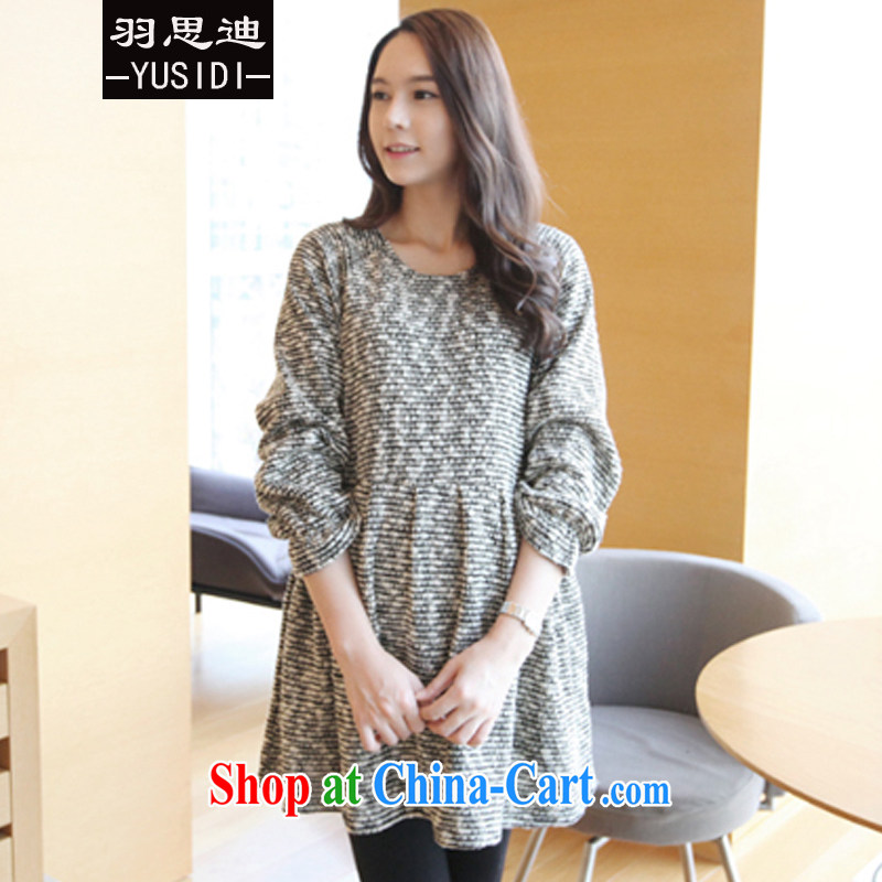 Yu Cisco's 2015 Spring and Autumn new female Korean version loose the code pregnant women knitting dress high waist leisure fashion 100 a thick sister 125 _picture color XL