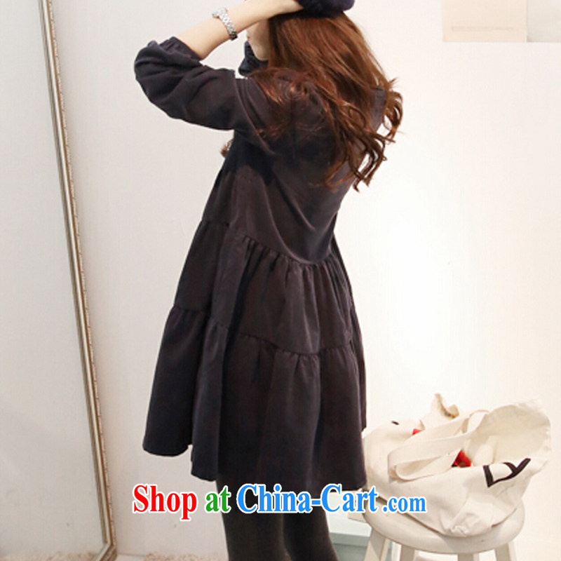 Yu Cisco's 2015 Spring and Autumn new female Korean version loose the code pregnant women wavy dress long-sleeved casual stylish 100 ground thick sister loaded 117 #picture color XL Tsutomu Hata, Cisco, and shopping on the Internet