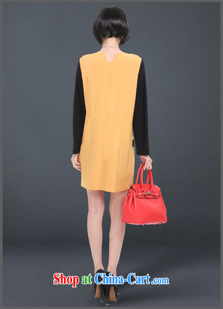 Morning would be spring 2015 new Korean trendy, women and elegant wind knocked color stitching relaxed round-collar personalized loose video thin knocked long-sleeved brown zipper dresses yellow 5 XL (recommendations 180 - 200 jack) pictures, price, brand platters! Elections are good character, the national distribution, so why buy now enjoy more preferential! Health