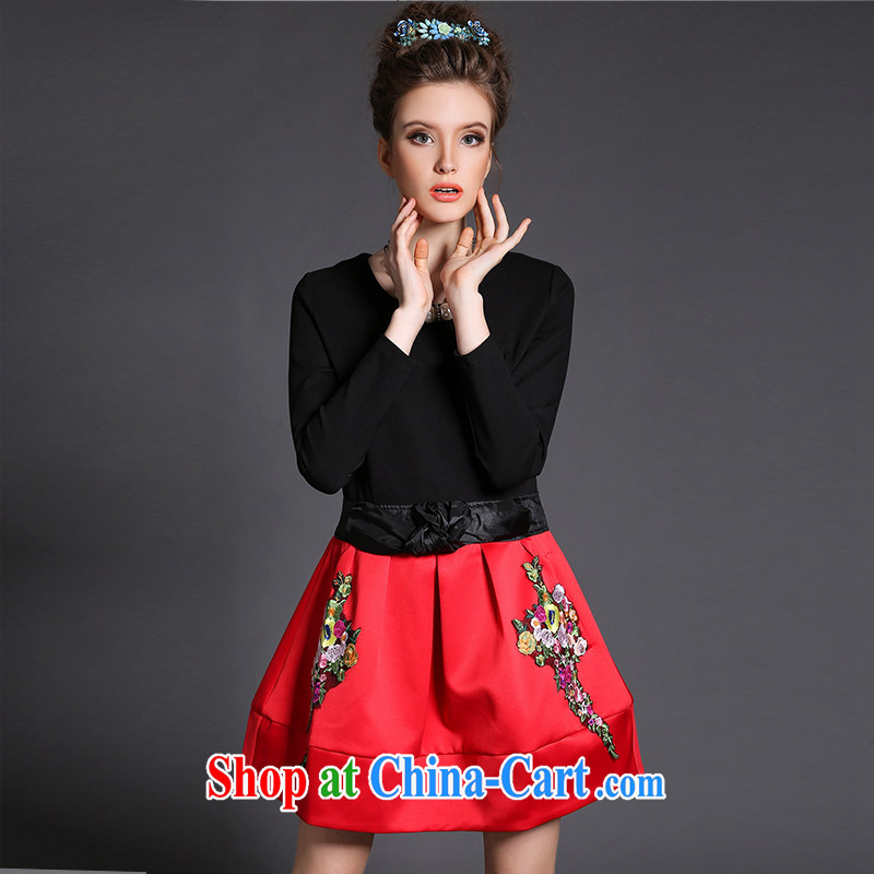Connie's dream high-end original long-sleeved dresses in Europe and indeed the XL female 200 jack on 2015 mm spring-back knocked color shaggy skirts G 370 black XXXXXL, Anne's dream, shopping on the Internet