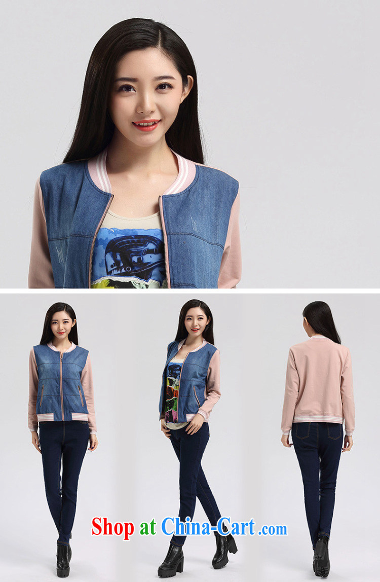 Water with Korean version on the younger sister, female spring baseball uniform round-neck collar denim jacket casual cardigan S CJ 15 4430 light pink XXL pictures, price, brand platters! Elections are good character, the national distribution, so why buy now enjoy more preferential! Health