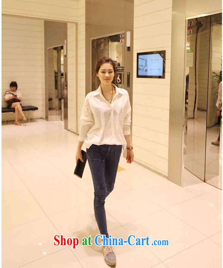 Flexible early spring and autumn 2015, Korea's version of the greater code ladies casual lace stitching, snow-woven shirts relaxed atmosphere. long-sleeved shirt 200 jack is wearing a white L pictures, price, brand platters! Elections are good character, the national distribution, so why buy now enjoy more preferential! Health