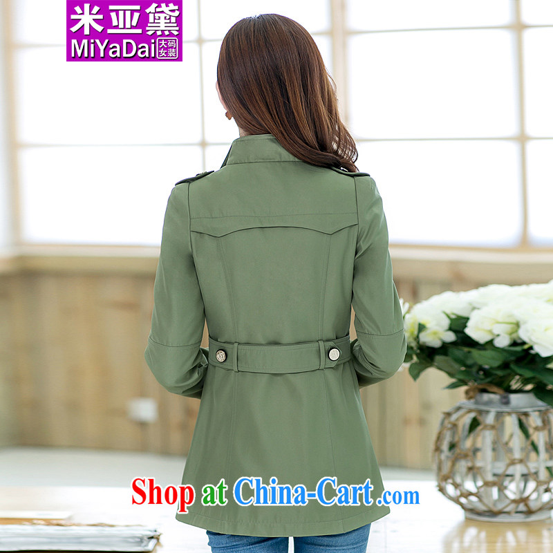 M: Diana, the Code women's clothing, clothing and thick sister spring 2015 new Korean video thin, long, large, wind jacket and indeed 200 Jack army green 3XL (150 - 170 ) jack, the Doi (MIYaDai), online shopping
