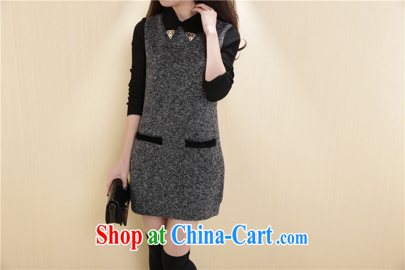 , Mrs Sophie spring 2015 new beauty expertise MM larger women stitching knitted cuffs dresses L 0175 gray XXXXL pictures, price, brand platters! Elections are good character, the national distribution, so why buy now enjoy more preferential! Health