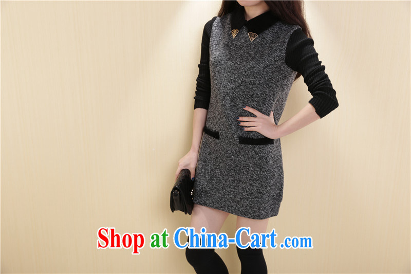 , Mrs Sophie spring 2015 new beauty expertise MM larger women stitching knitted cuffs dresses L 0175 gray XXXXL pictures, price, brand platters! Elections are good character, the national distribution, so why buy now enjoy more preferential! Health