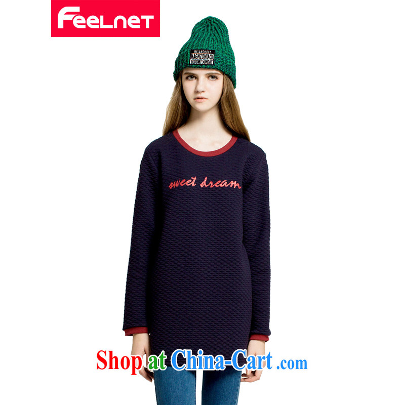 The feelnet Code women spring in Europe and graphics thin thick mm long-sleeved T-shirt 100 ground Korean warm the code T pension 2229 apricot large code 6 XL, FeelNET, shopping on the Internet