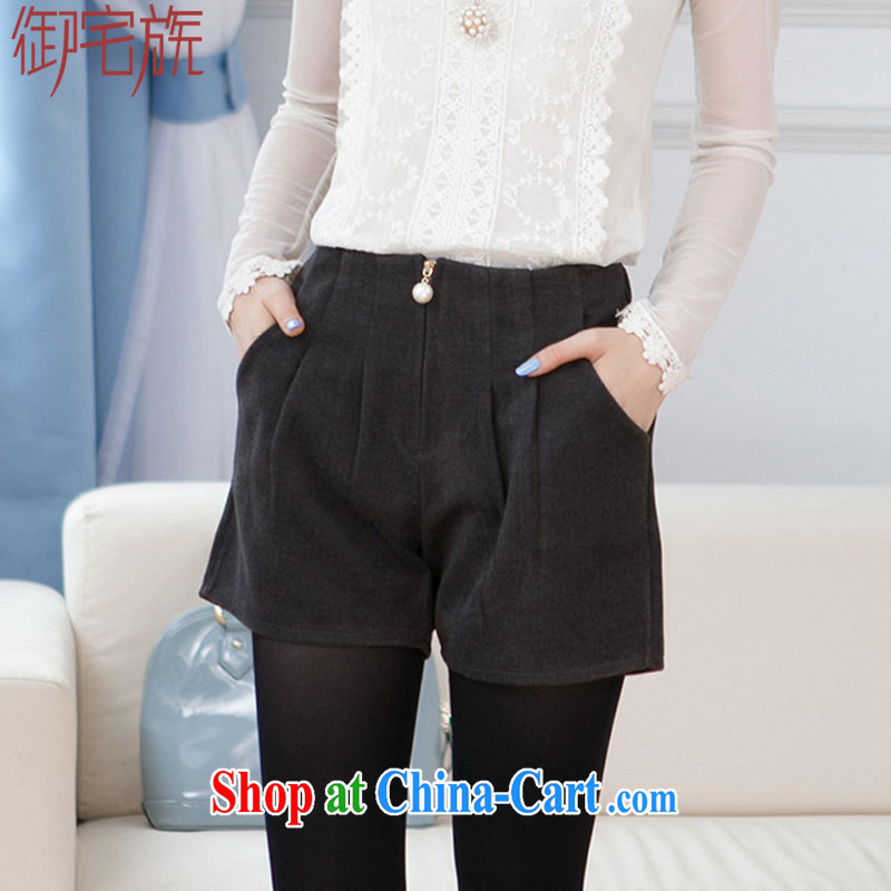 Otaku ethnic 2015 spring new thick MM larger women zip staples gross pearl cultivation does gross shorts? gray 4 XL
