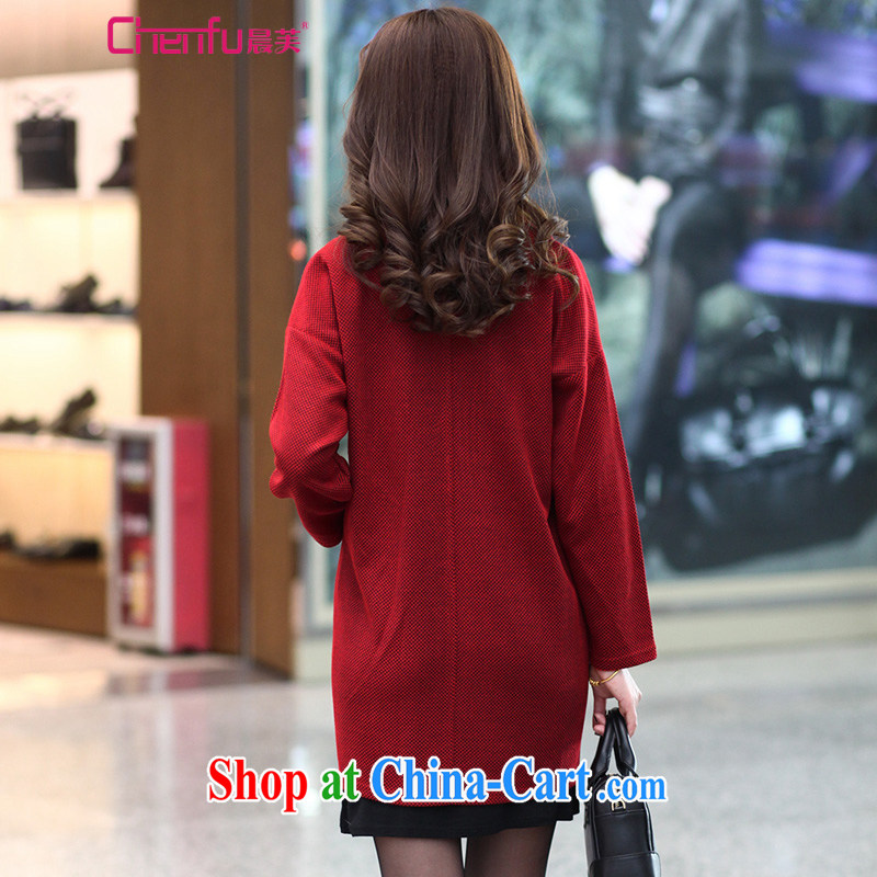 Morning would be 2015 and indeed XL women mm thick spring new Europe lapel thick coat and stylish high-end atmosphere and a field bag leisure hair coat is red 5 XL (recommendations 180 - 200 catties, morning, and, shopping on the Internet
