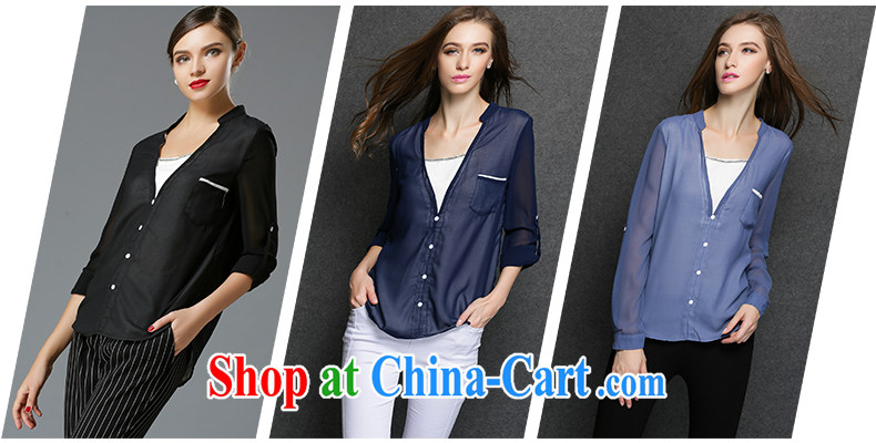 Connie's Dream Original Western larger women mm thick-shirt Ms. 2015 spring new leave of two long-sleeved shirts girls shirts Y 3227 dark blue XXXXL pictures, price, brand platters! Elections are good character, the national distribution, so why buy now enjoy more preferential! Health
