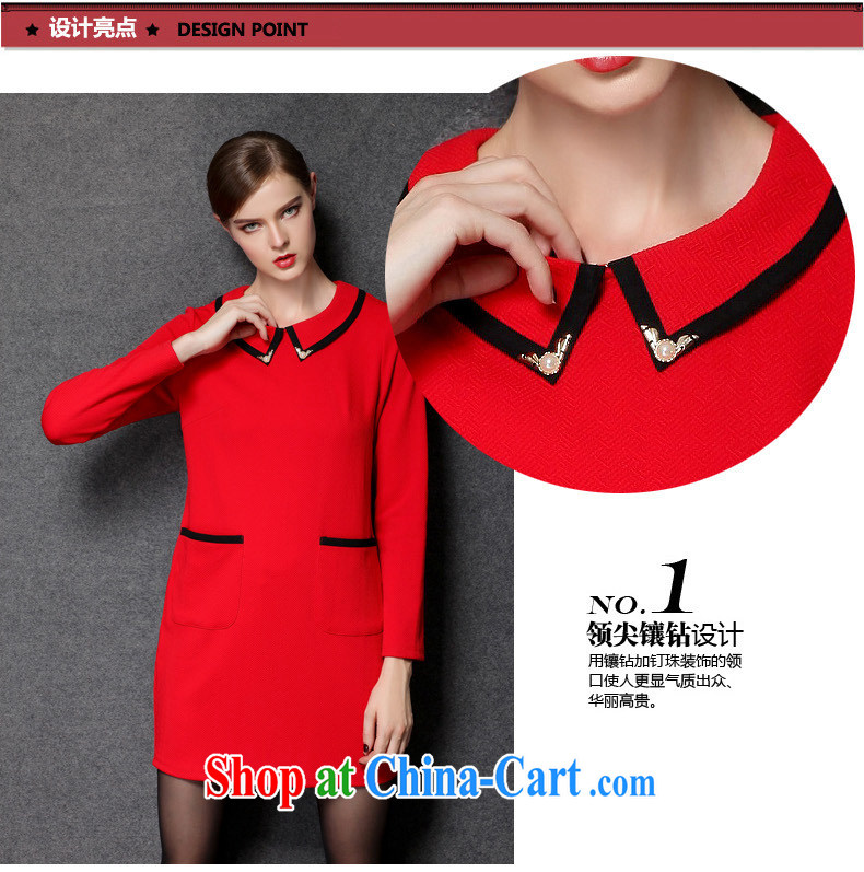 Connie's dream in Europe and indeed the increase, women with thick mm long-sleeved dresses 2015 spring new style graphics thin doll collar solid skirt Y 1678 red XXXXL pictures, price, brand platters! Elections are good character, the national distribution, so why buy now enjoy more preferential! Health
