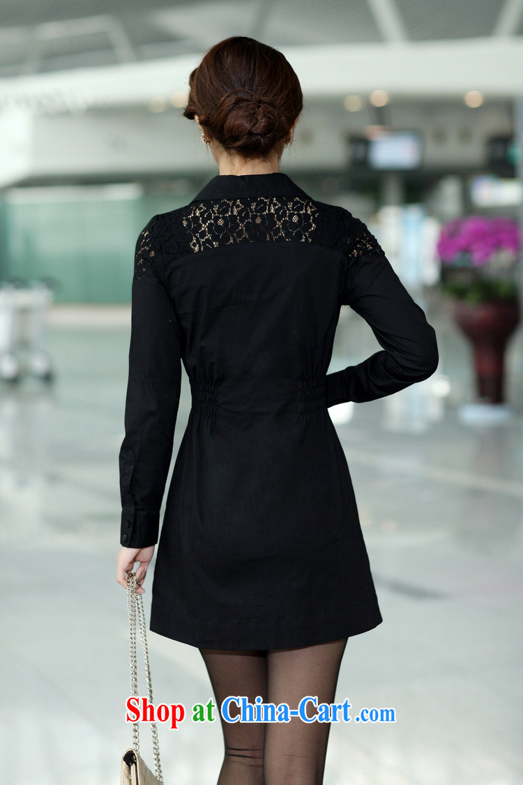 ZORMO spring 2015 new lace stitching thick mm and indeed XL shirt elasticated waist cotton casual long sleeved shirt black XL 110 - 125 Jack pictures, price, brand platters! Elections are good character, the national distribution, so why buy now enjoy more preferential! Health