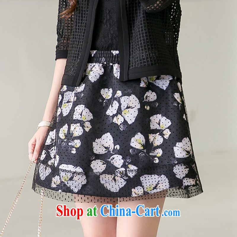 Huan Zhu Ge Ge Ge spring 2015 new stylish stamp short skirt XL female double fluffy Princess skirt skirt body V 5019 black 2 XL princess, auspicious, and shopping on the Internet