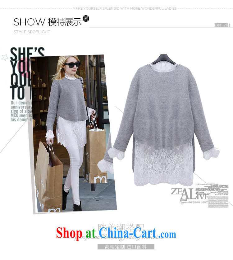 o Ya-ting and indeed XL women 2015 spring new irregular knitted sweaters sweaters + solid lace two piece C 109 gray 5 XL recommends that you 175 - 200 Jack pictures, price, brand platters! Elections are good character, the national distribution, so why buy now enjoy more preferential! Health