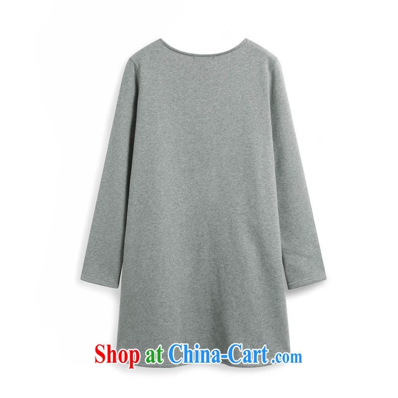 feelnet larger women 2015 spring video thin thick mm long-sleeved T-shirt for 100 Korean large code T pension 2222 large gray code 4 XL, FeelNET, shopping on the Internet