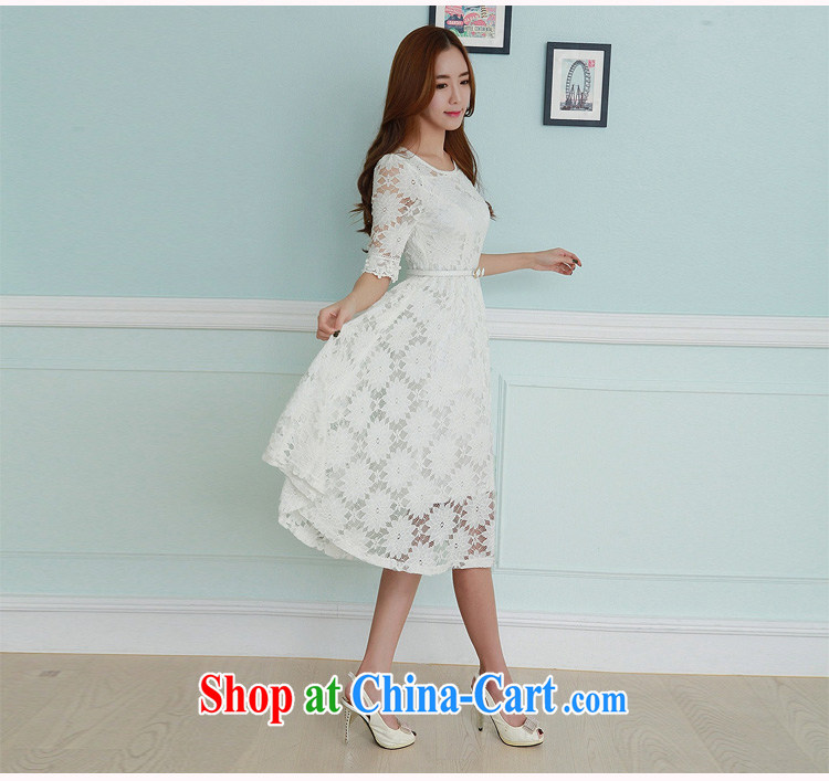 Land is the Yi 2015 summer new Korean version of the greater, female fashion only lace beauty style graphics thin, long, 3 piece dresses 98,333 white XXXXL pictures, price, brand platters! Elections are good character, the national distribution, so why buy now enjoy more preferential! Health