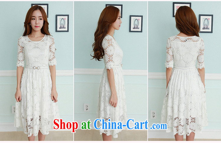 Land is the Yi 2015 summer new Korean version of the greater, female fashion only lace beauty style graphics thin, long, 3 piece dresses 98,333 white XXXXL pictures, price, brand platters! Elections are good character, the national distribution, so why buy now enjoy more preferential! Health