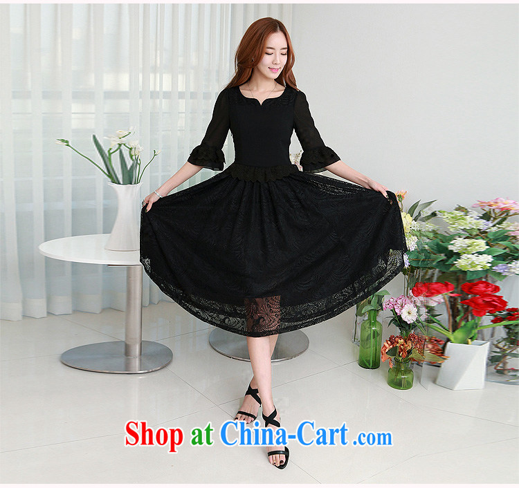 Thin (NOS) Korean version of the greater code dress lace stitching snow woven lace dress with skirt Q 983,361 Black Large Number 4 XL 175 Jack left and right pictures, price, brand platters! Elections are good character, the national distribution, so why buy now enjoy more preferential! Health