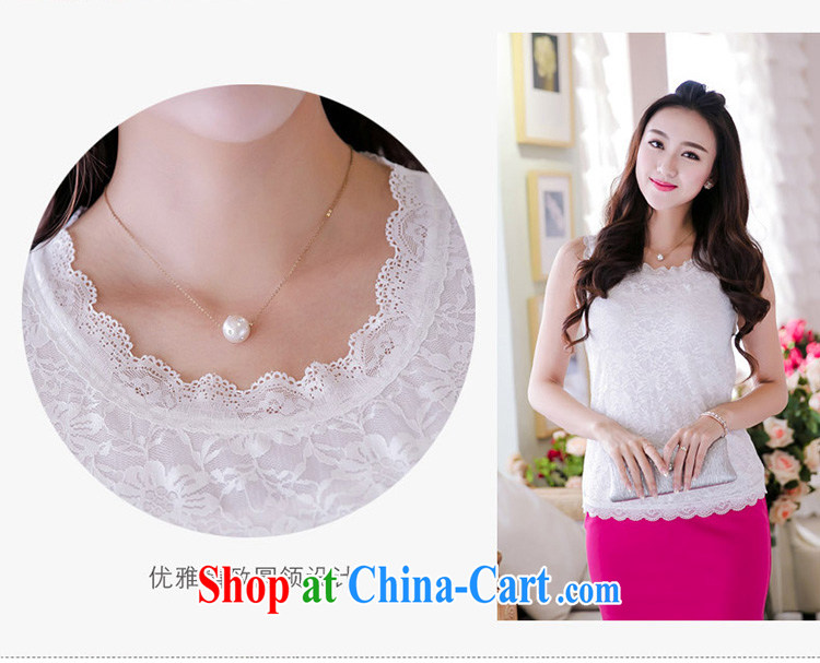 Princess lucky thick MM larger women 2015 new Korean spring and summer new sexy lace straps small vest solid shirt V 5033 white 4XL pictures, price, brand platters! Elections are good character, the national distribution, so why buy now enjoy more preferential! Health