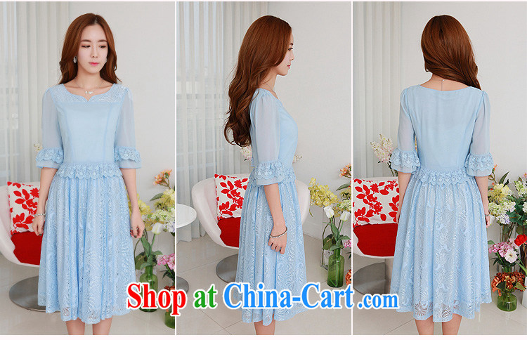 Hi Princess slave Korean large Code women waist-video thin lace stitching snow woven large skirts dresses Q 983,369 large blue code 2XL 145 Jack left and right pictures, price, brand platters! Elections are good character, the national distribution, so why buy now enjoy more preferential! Health