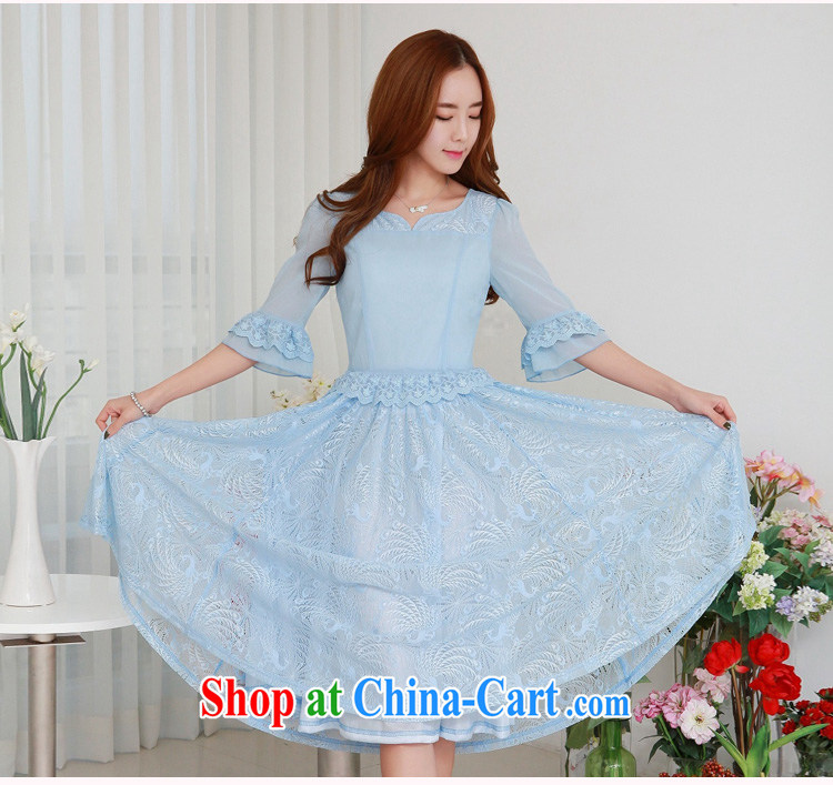 Hi Princess slave Korean large Code women waist-video thin lace stitching snow woven large skirts dresses Q 983,369 large blue code 2XL 145 Jack left and right pictures, price, brand platters! Elections are good character, the national distribution, so why buy now enjoy more preferential! Health