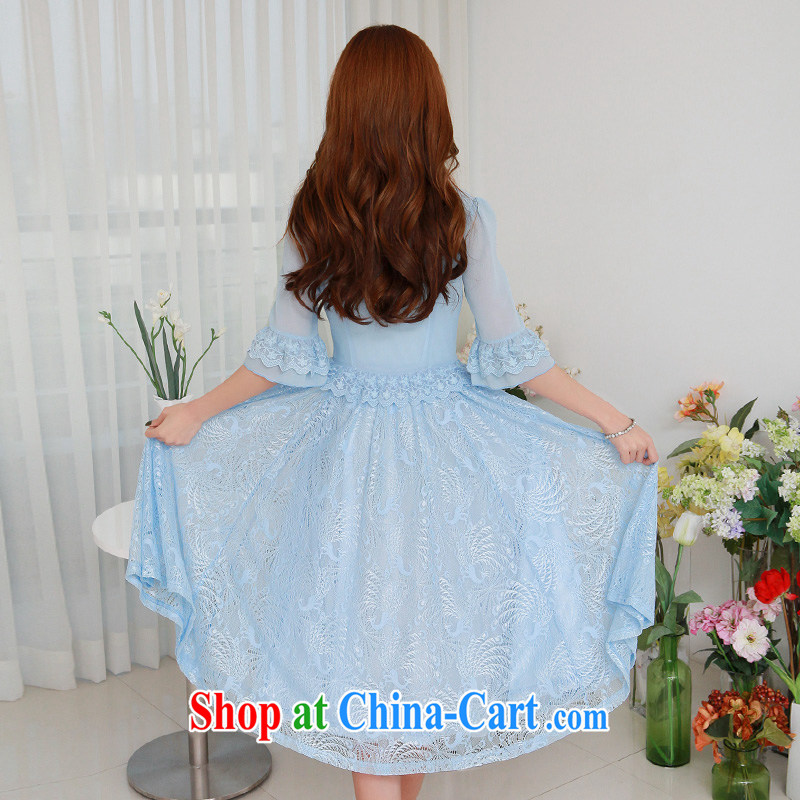 Hi Princess slave version won the Code women with a waist graphics thin lace stitching snow-woven large skirts dresses Q 983,369 large blue code 2XL 145 jack, hi Maria slavery, and shopping on the Internet