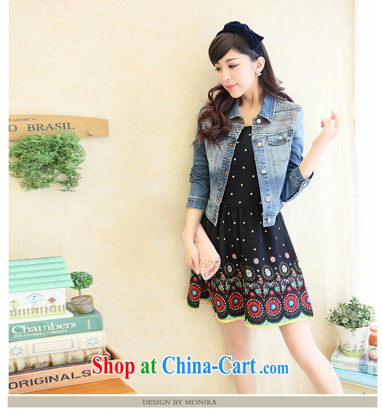 The fertilizer significantly, female fat MM Load fall 2014 Korean version of the new graphics thin embroidery denim jacket jacket female cowboy XXXL embroidered + washable process pictures, price, brand platters! Elections are good character, the national distribution, so why buy now enjoy more preferential! Health