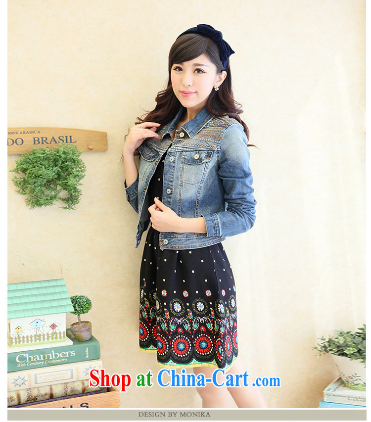 The fertilizer significantly, female fat MM Load fall 2014 Korean version of the new graphics thin embroidery denim jacket jacket female cowboy XXXL embroidered + washable process pictures, price, brand platters! Elections are good character, the national distribution, so why buy now enjoy more preferential! Health