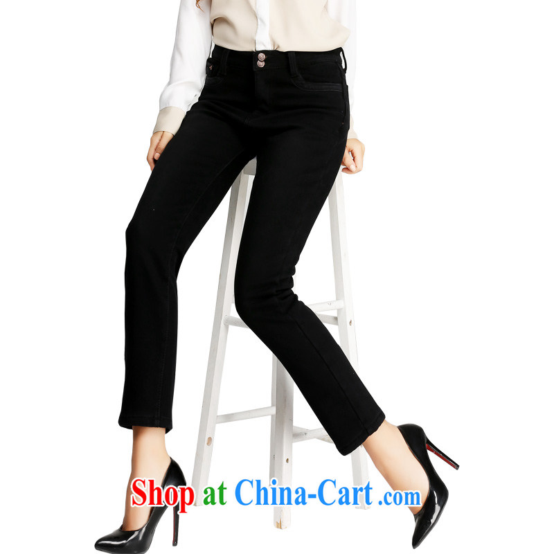 The Code girls denim jeans 2014 winter new Crescent set thick MM high waist and lint-free cloth thick water inspectors has been lint-free cloth and trouser press 200 Jack video thin warm black 40, crescent moon, and shopping on the Internet