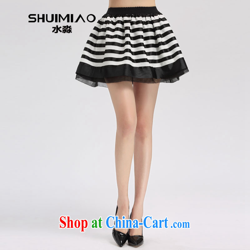 Water with king size, female 2015 new Korean style lace A field the body short skirt S CBY 15 4657 black-and-white, 3 XL