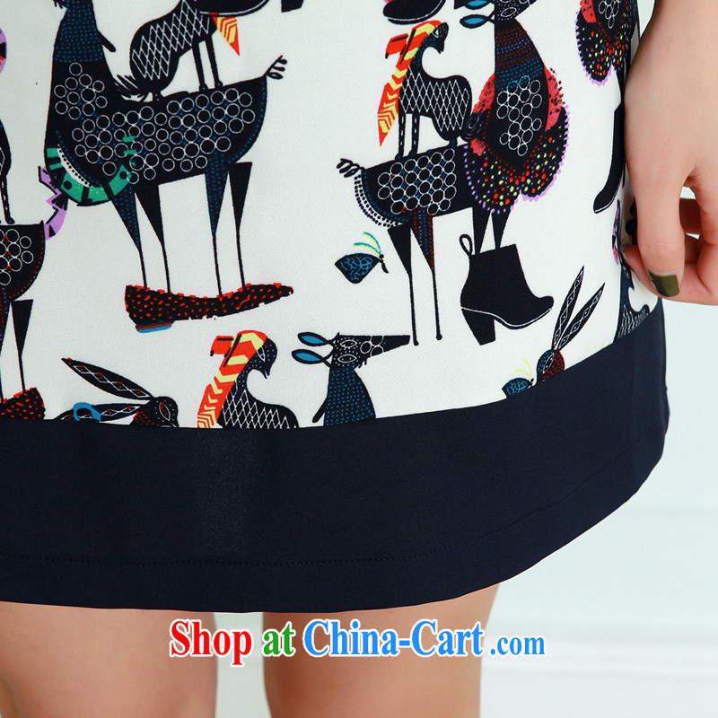 Hi Margaret slavery summer new, stamp duty cuff stitching hit the color code women's clothing dresses package and Q 111,139 large blue code 4 XL 175 jack, hi Maria slavery, shopping on the Internet