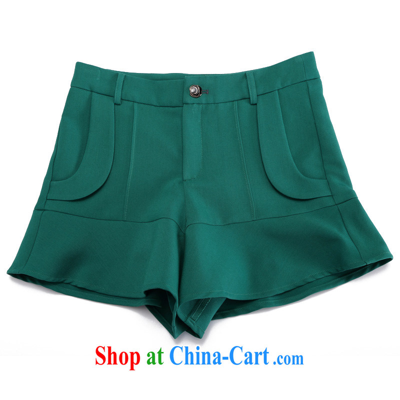cheer for thick MM spring new, larger female Korean flouncing is the increase of video skinny shorts Item No. 2591 green 2 XL, cross-sectoral provision (qisuo), and, on-line shopping
