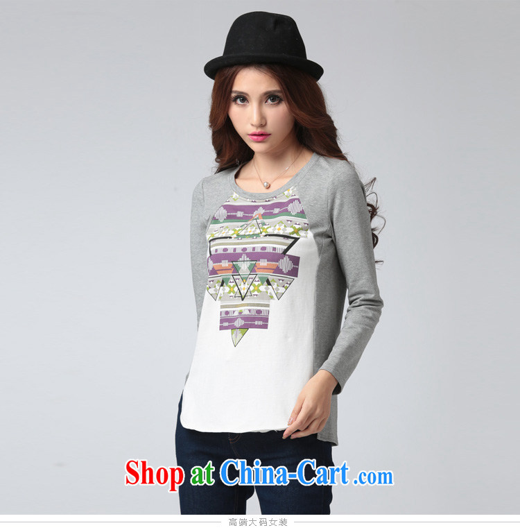 Cross-sectoral expertise provided MM spring new, larger female Korean geometry, graphics thin and thick, and long-sleeved shirt T number 2593 gray 4 XL pictures, price, brand platters! Elections are good character, the national distribution, so why buy now enjoy more preferential! Health