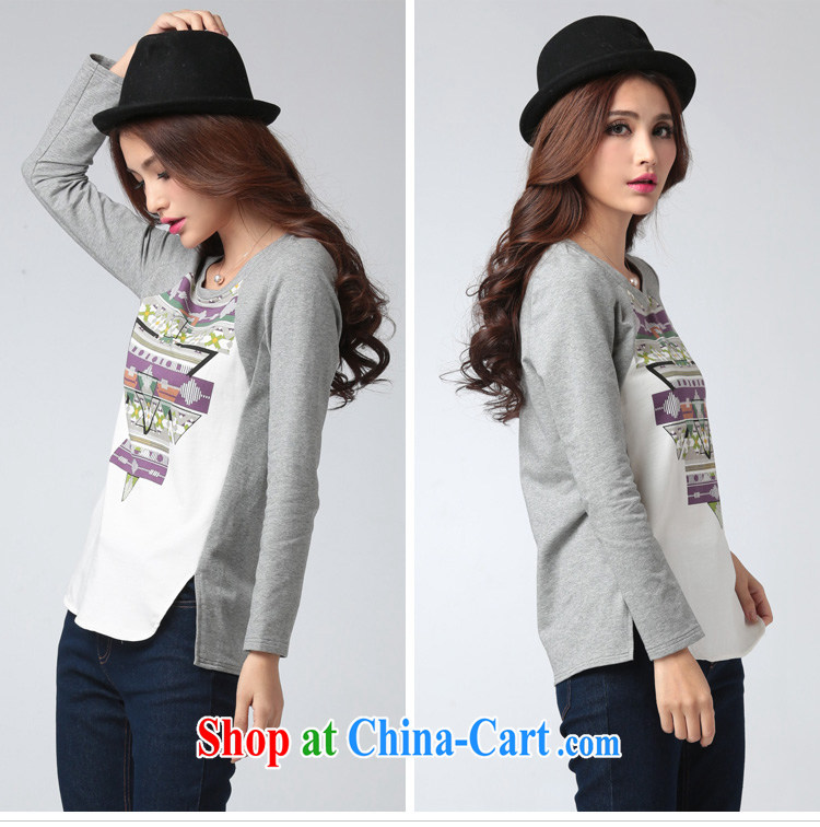 Cross-sectoral expertise provided MM spring new, larger female Korean geometry, graphics thin and thick, and long-sleeved shirt T number 2593 gray 4 XL pictures, price, brand platters! Elections are good character, the national distribution, so why buy now enjoy more preferential! Health