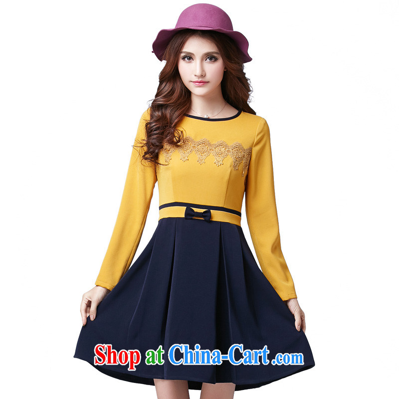 Cross-sectoral expertise provided MM spring new, larger female sweet hit with increased fertilizer, long-sleeved dress of the 2605 royal blue 5 XL, cross-sectoral provision (qisuo), shopping on the Internet