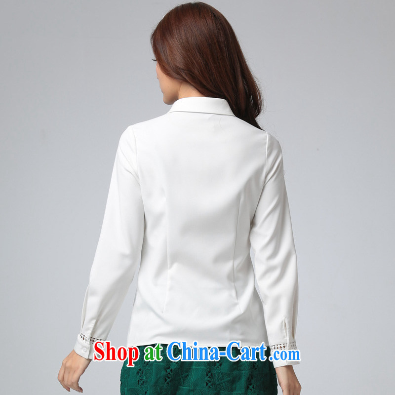 Cross-sectoral expertise provided MM spring new larger female Korean version 100 to lace the fat increase, long-sleeved T-shirt Item No. 2578 white 2XL, cross-sectoral provision (qisuo), and, on-line shopping