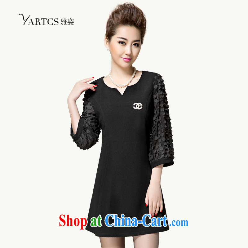 Colorful, larger women 2015 spring new thick mm stylish beauty simple graphics thin dresses C 8023 black 3 XL, Jacob (yartcs), online shopping
