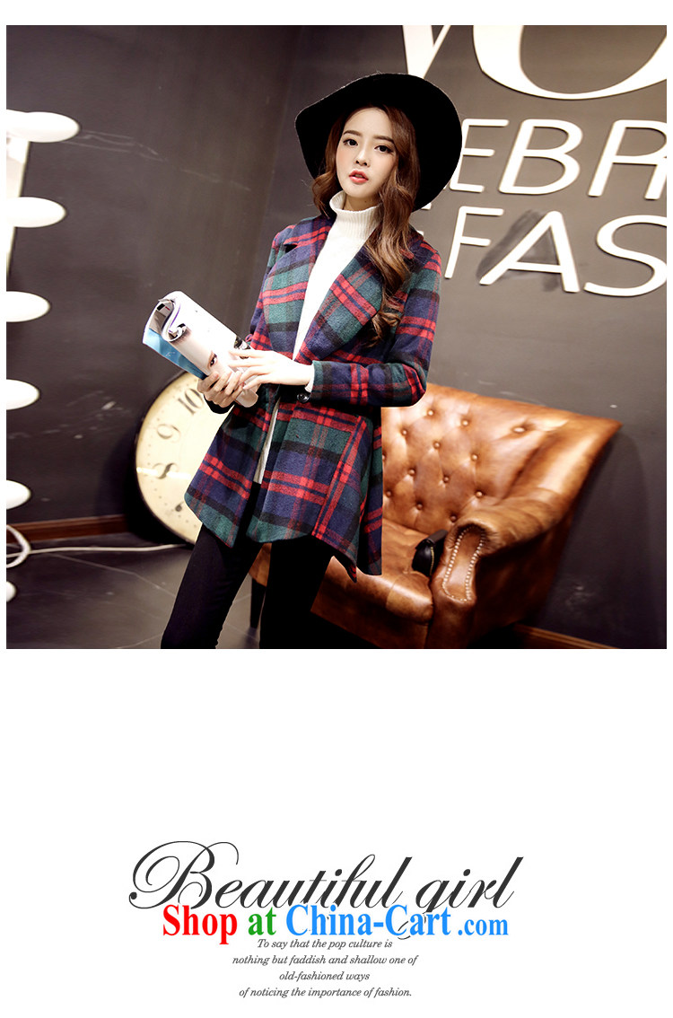 The Code's 2014 mm thick winter clothing new Korean version graphics thin lapel tartan coats, long jacket, girls tartan XXXXL pictures, price, brand platters! Elections are good character, the national distribution, so why buy now enjoy more preferential! Health